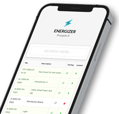 Energizer on mobile — search and status per feeder