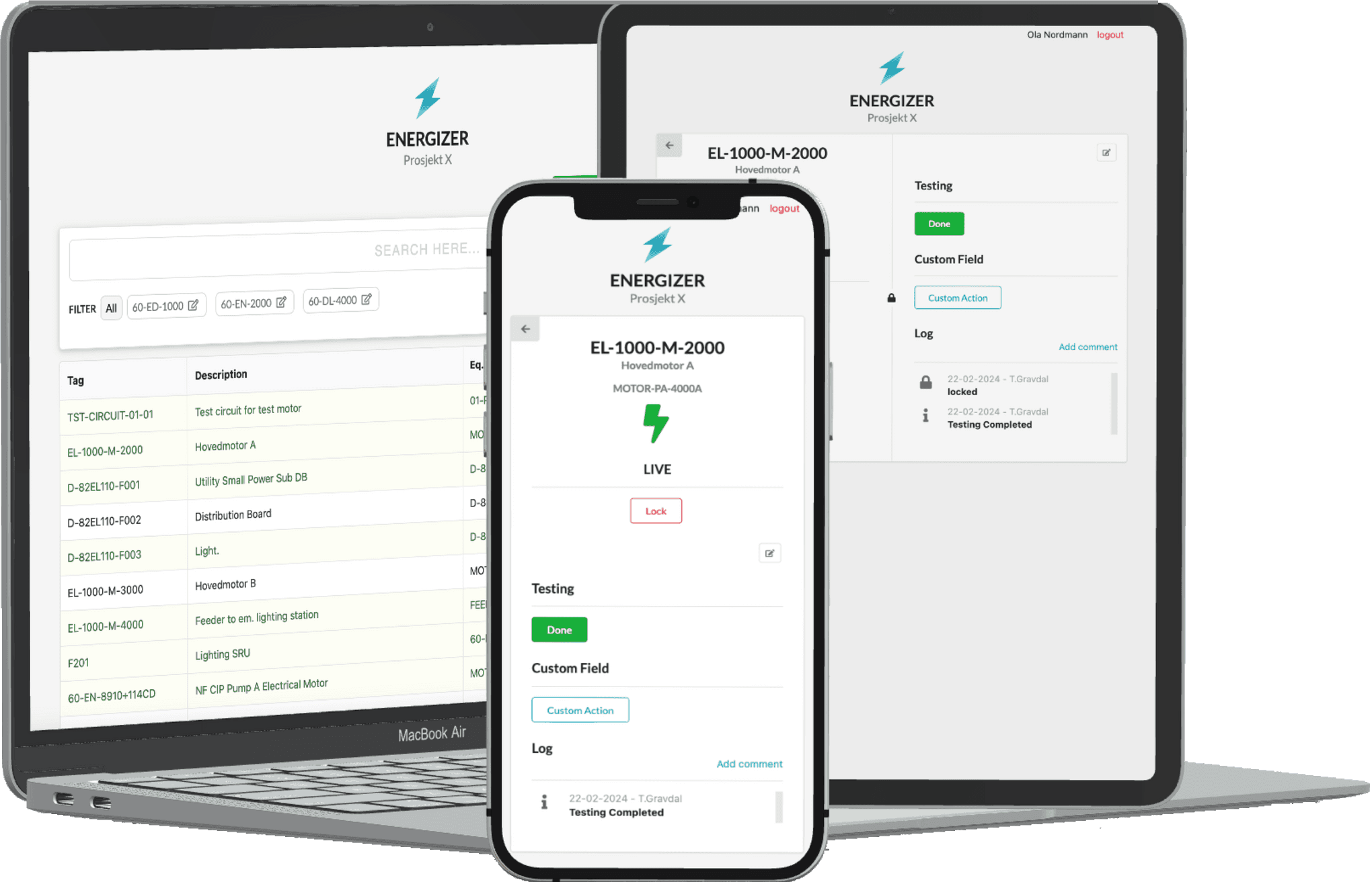 Energizer lock log on laptop, tablet and phone
